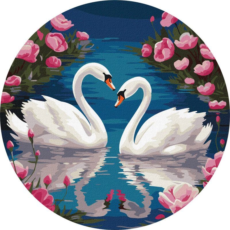 Picturi pe numere cu Păsări - Lebede pe lac