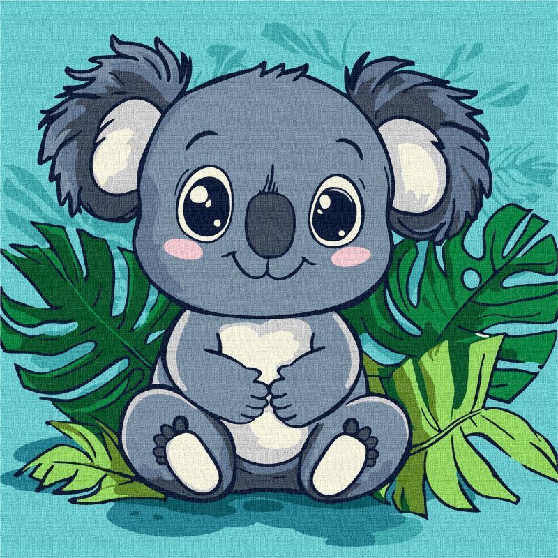 Picturi pe numere cu Animale - Koala fericit