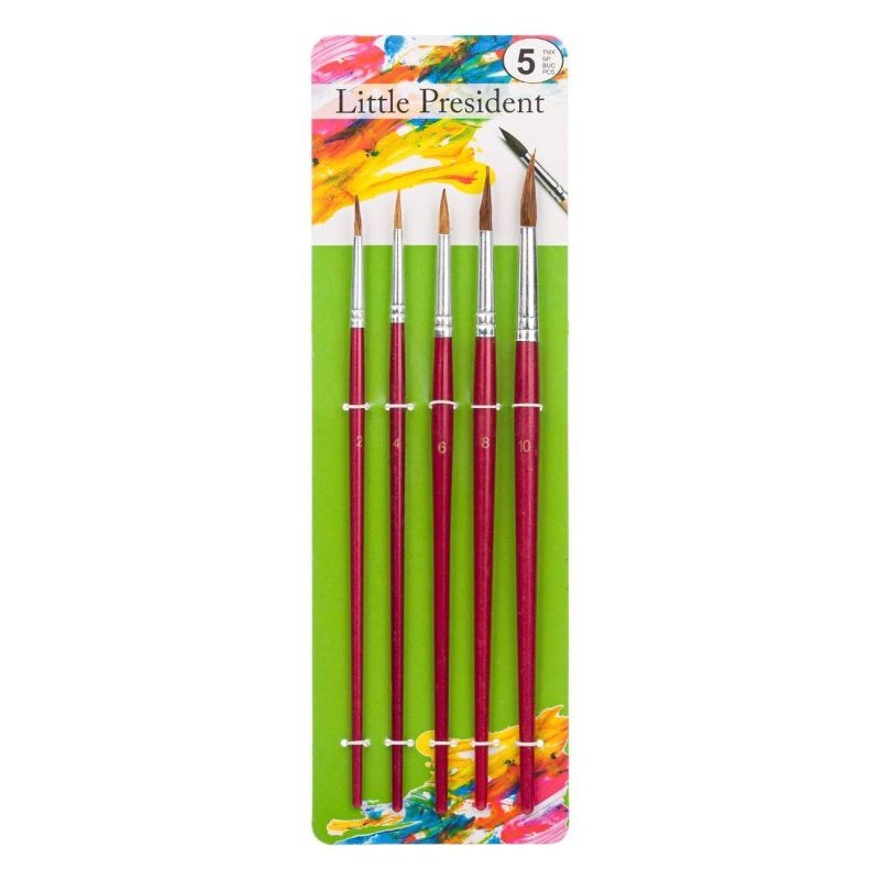 Picturi pe numere cu Accesorii Pictură - Set Pensule Pictura cu Varf Rotund Roșii – 5buc