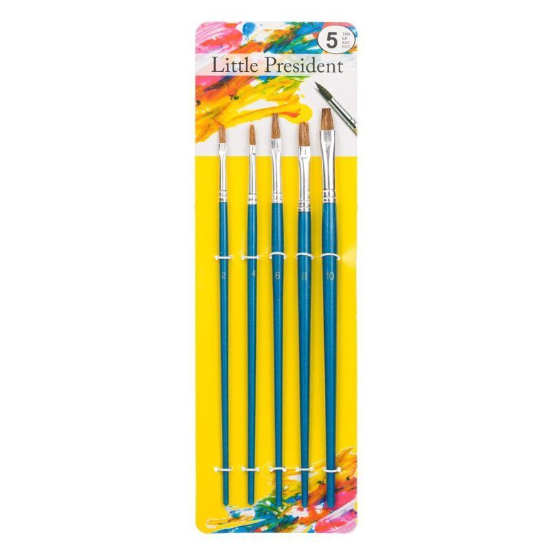 Picturi pe numere cu Accesorii Pictură - Set Pensule Pictura cu Varf Plat Albastre – 5 buc