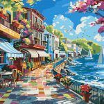 Picturi pe numere cu Peisaje - Faleză la ocean