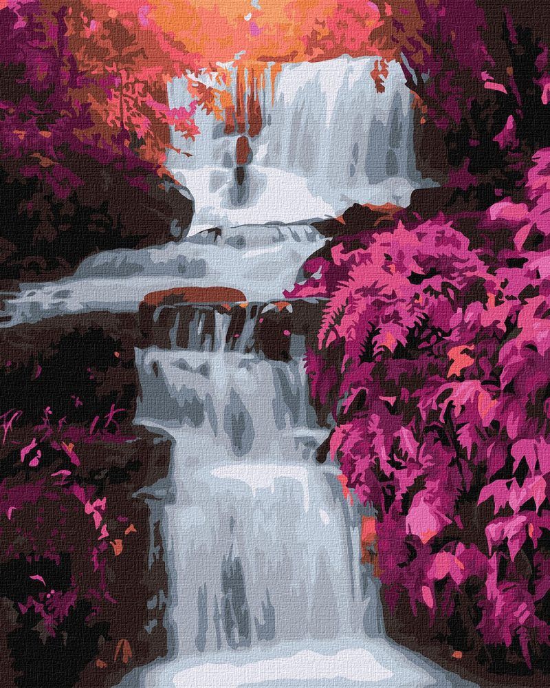 Picturi pe numere cu Peisaje - Cascadă Tropicală