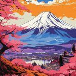 Picturi pe numere cu Peisaje - Magicul munte Fuji