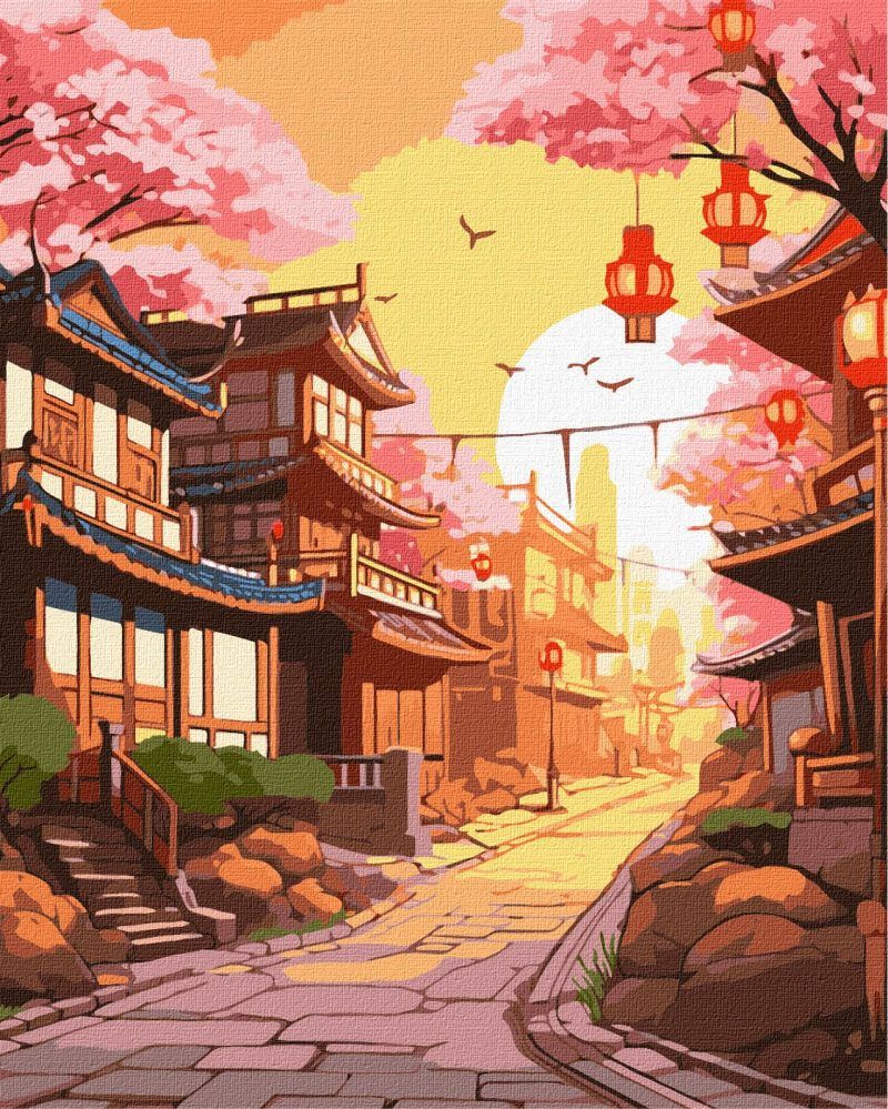 Picturi pe numere cu Clăridi - Stradă Japoneză