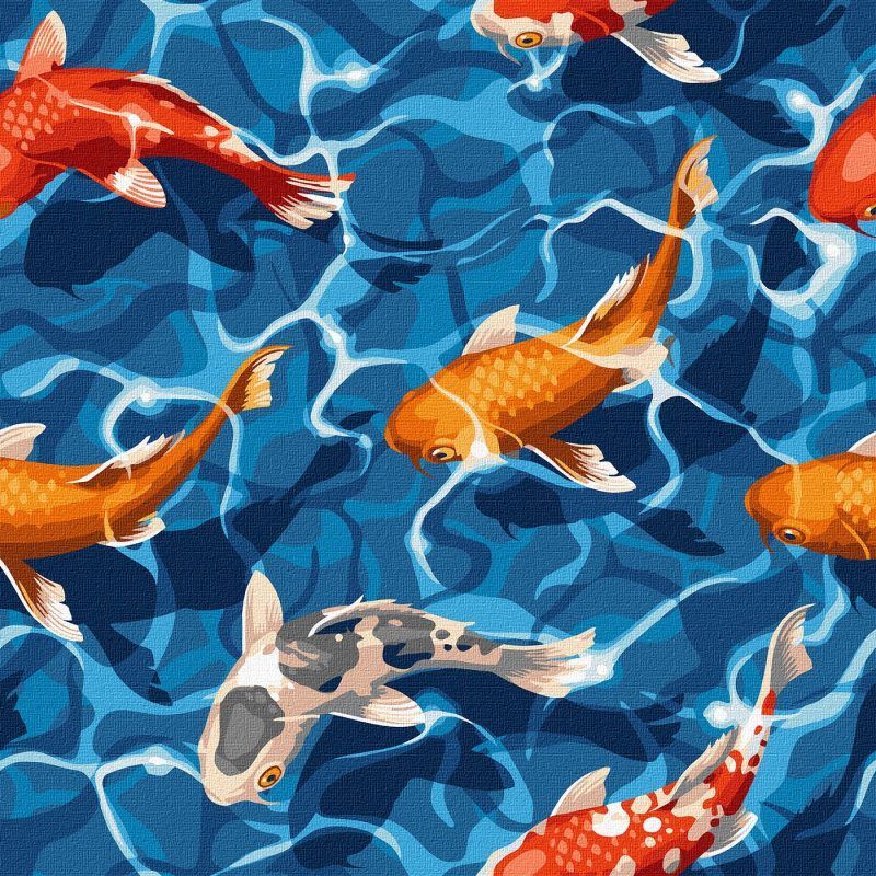 Picturi pe numere cu Animale - Koi Japonez
