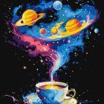 Picturi pe numere cu Abstracte - Vortex spațial cu vopsele metalizate