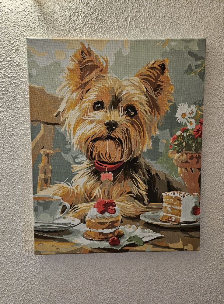 Yorkie la petrecerea cu ceai