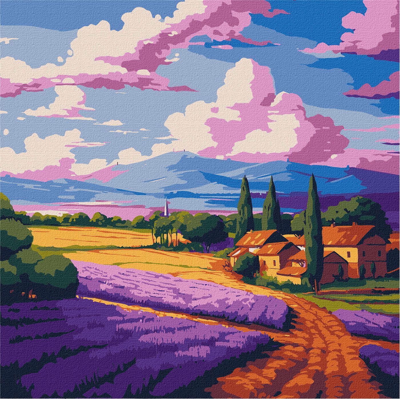 Picturi pe numere cu Peisaje - Câmp de lavandă
