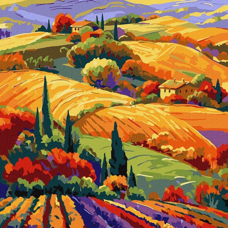 Picturi pe numere cu Peisaje - Peisaj colorat