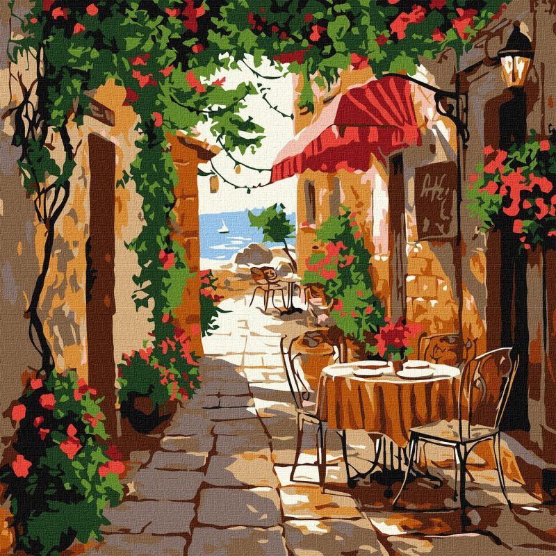 Picturi pe numere cu Clăridi - Cafenea pe coastă