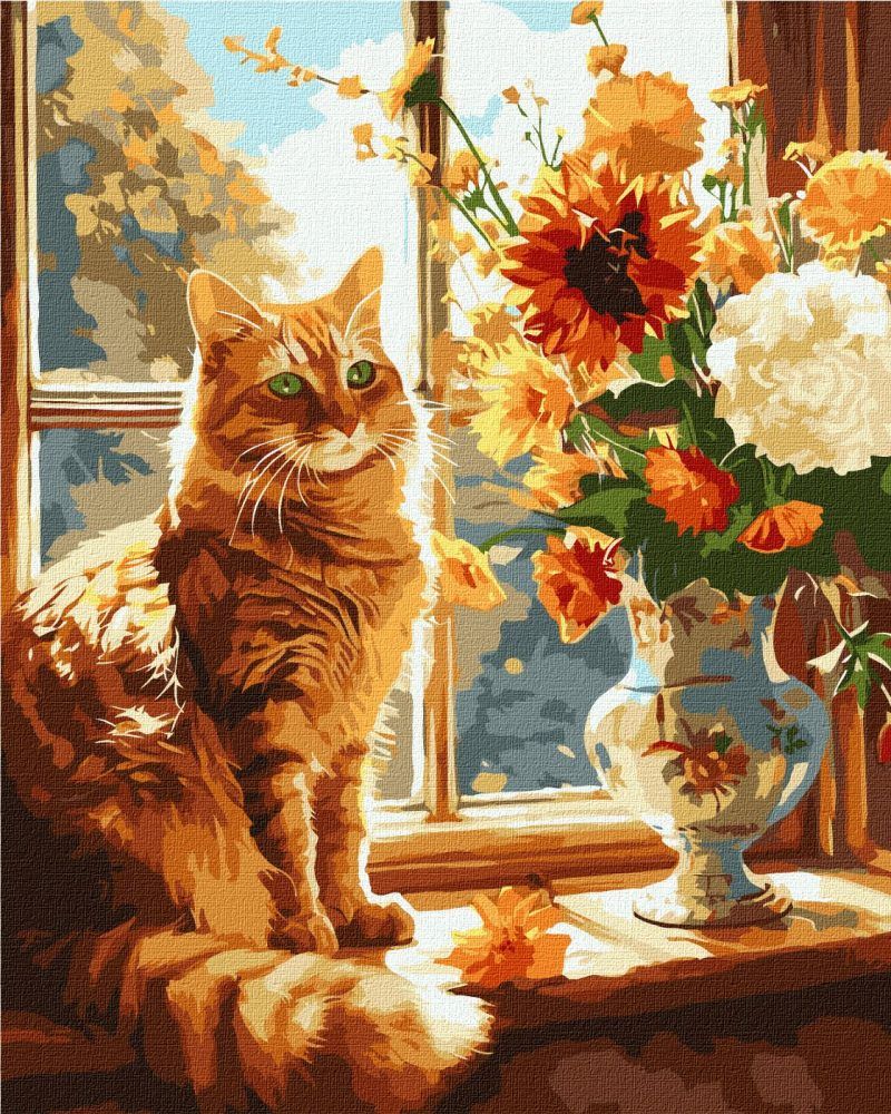 Picturi pe numere cu Animale - Motanul roșcovan