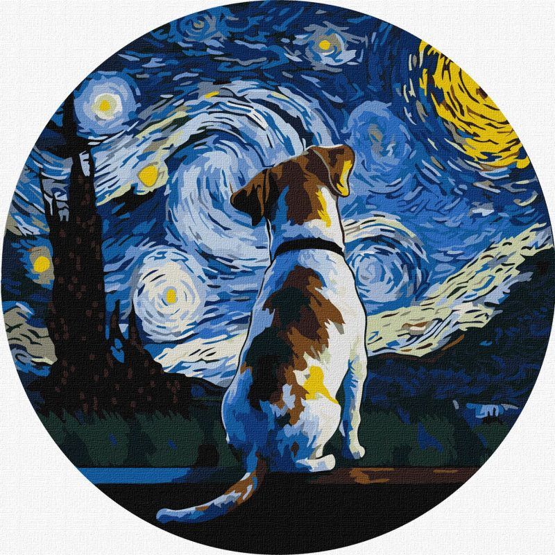 Picturi pe numere cu Câini - Cățeluș gânditor