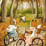 Picturi pe numere cu Peisaje - Plimbare de toamna cu bicicleta