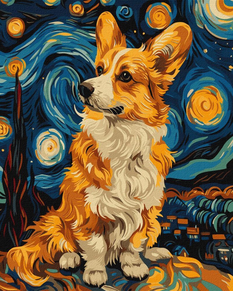 Picturi pe numere cu Animale - Corgi adorabil