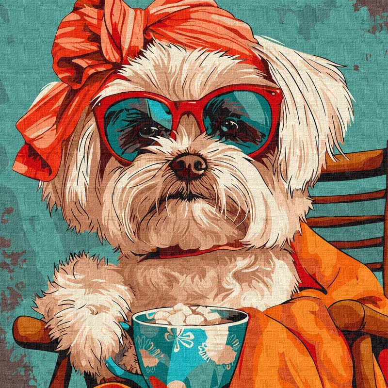 Picturi pe numere cu Animale - Shih Tzu stilat