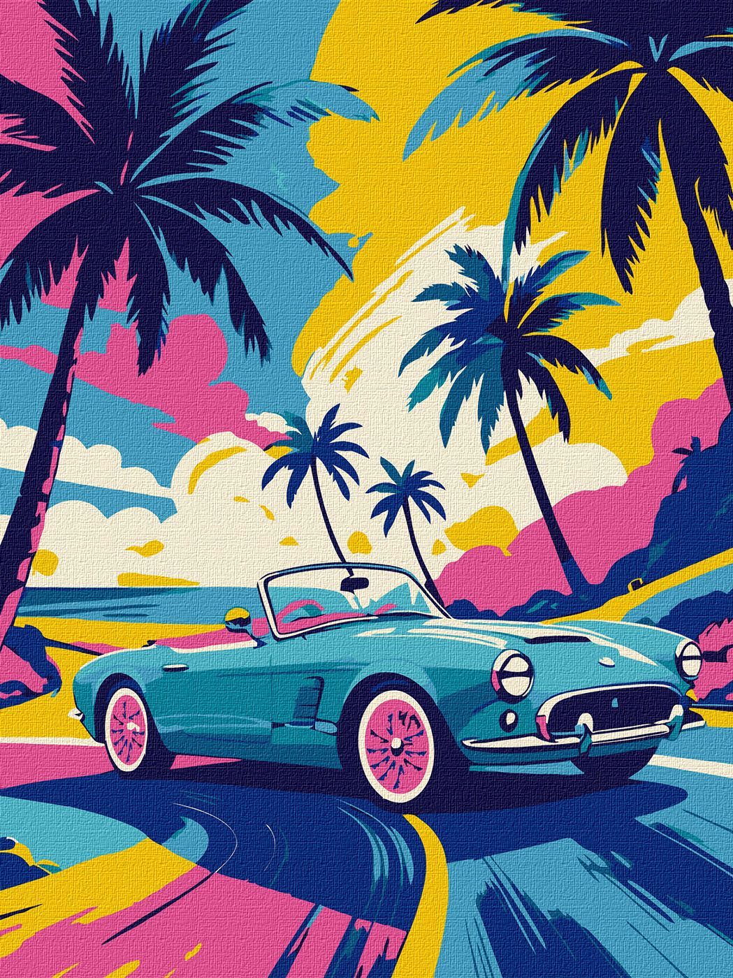 Picturi pe numere cu Mașini - Neon Drive