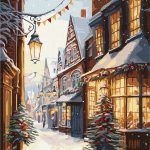 Picturi pe numere cu Clăridi - Stradă de crăciun