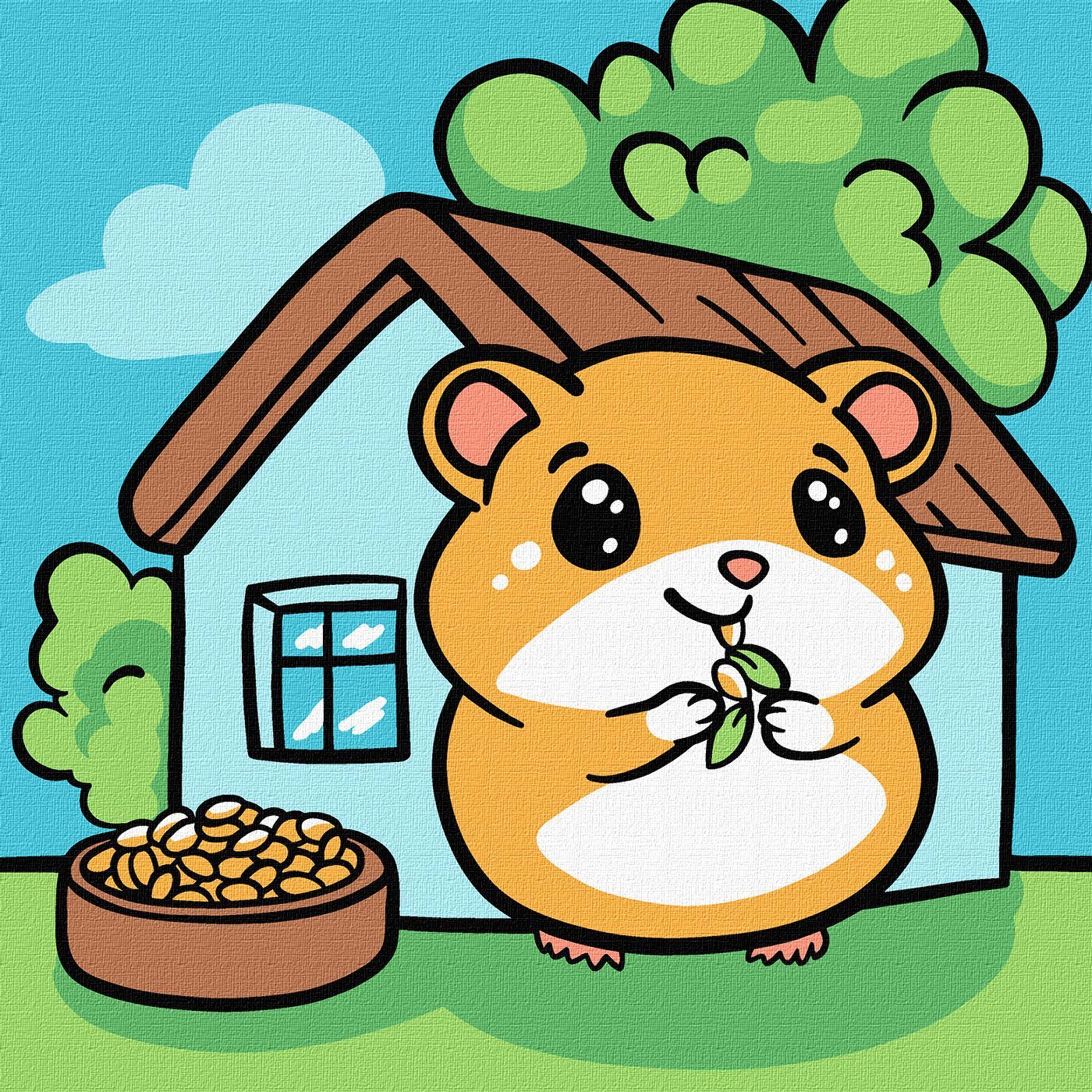 Picturi pe numere cu Animale - Hamsterul