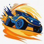 Picturi pe numere cu Mașini - La raliu