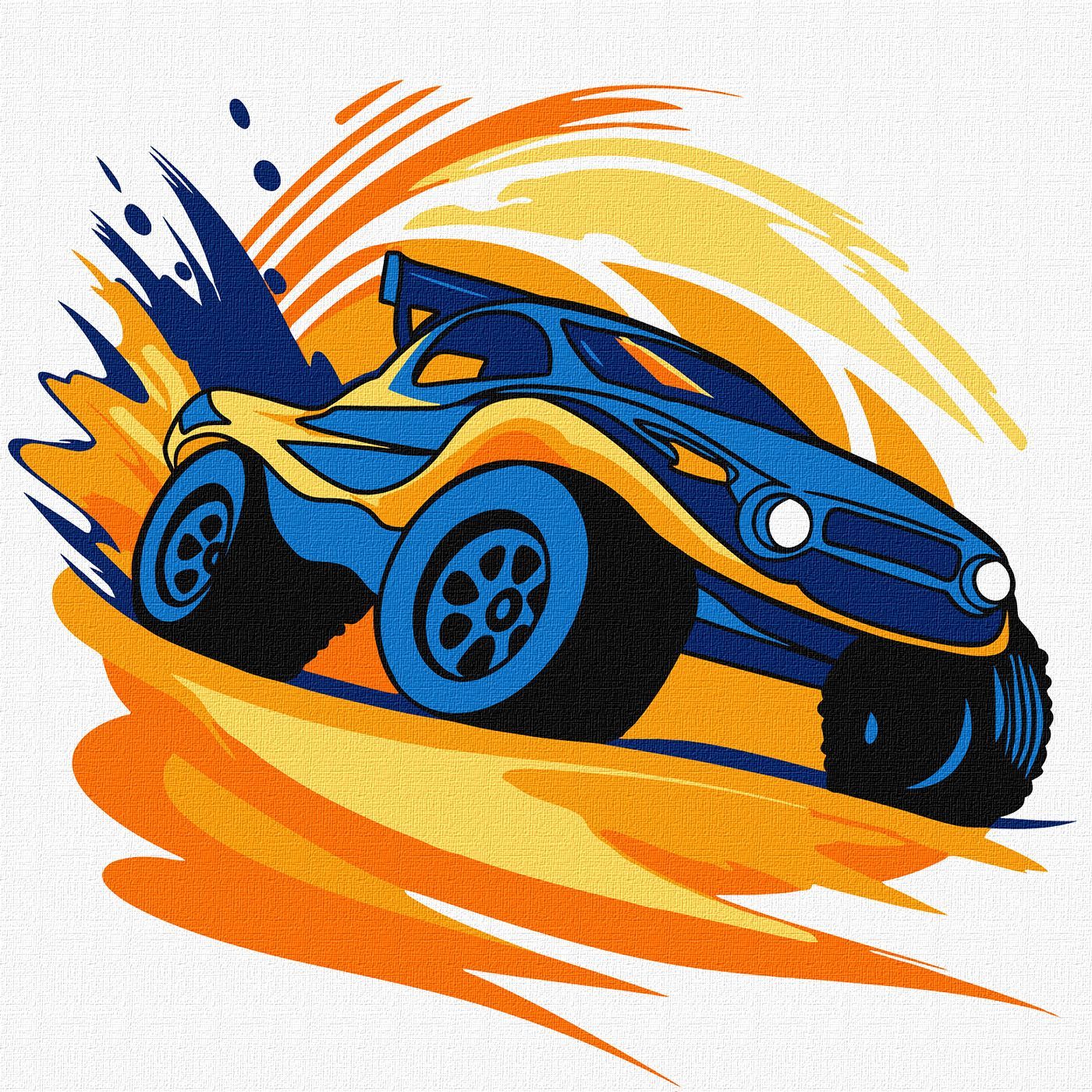 Picturi pe numere cu Mașini - La raliu