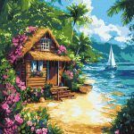 Picturi pe numere cu Peisaje - Casă în tropice