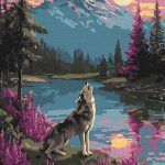 Picturi pe numere cu Animale - Lup singuratic