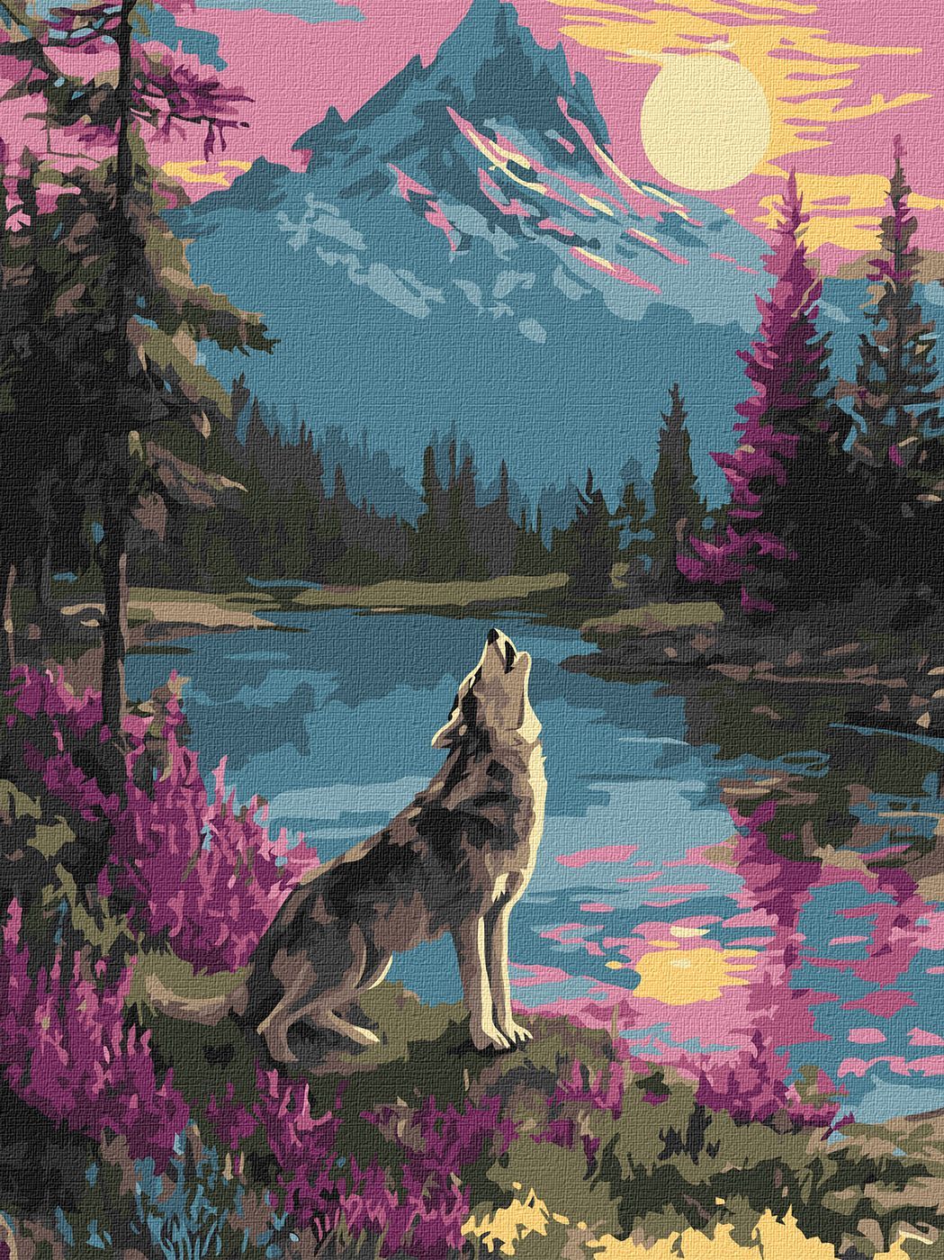 Picturi pe numere cu Animale - Lup singuratic