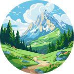 Picturi pe numere cu Peisaje - Valea verde