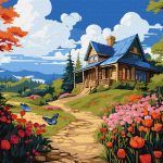 Picturi pe numere cu Peisaje - Poveste de primăvară