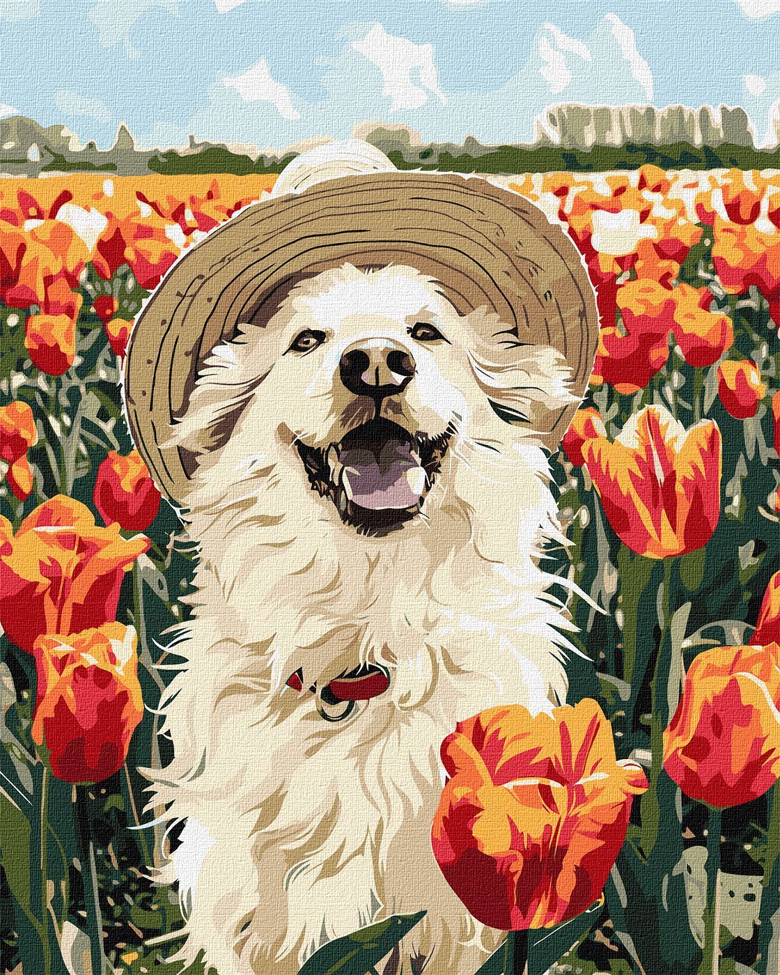 Picturi pe numere cu Animale - Labrador fericit