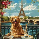 Picturi pe numere cu Animale - Retriever la Paris