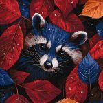 Picturi pe numere cu Animale - Raton toamna