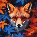 Picturi pe numere cu Animale - Vulpe toamna
