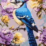 Picturi pe numere cu Păsări - Gaița în bujori