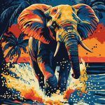 Picturi pe numere cu Animale - Elefant magic