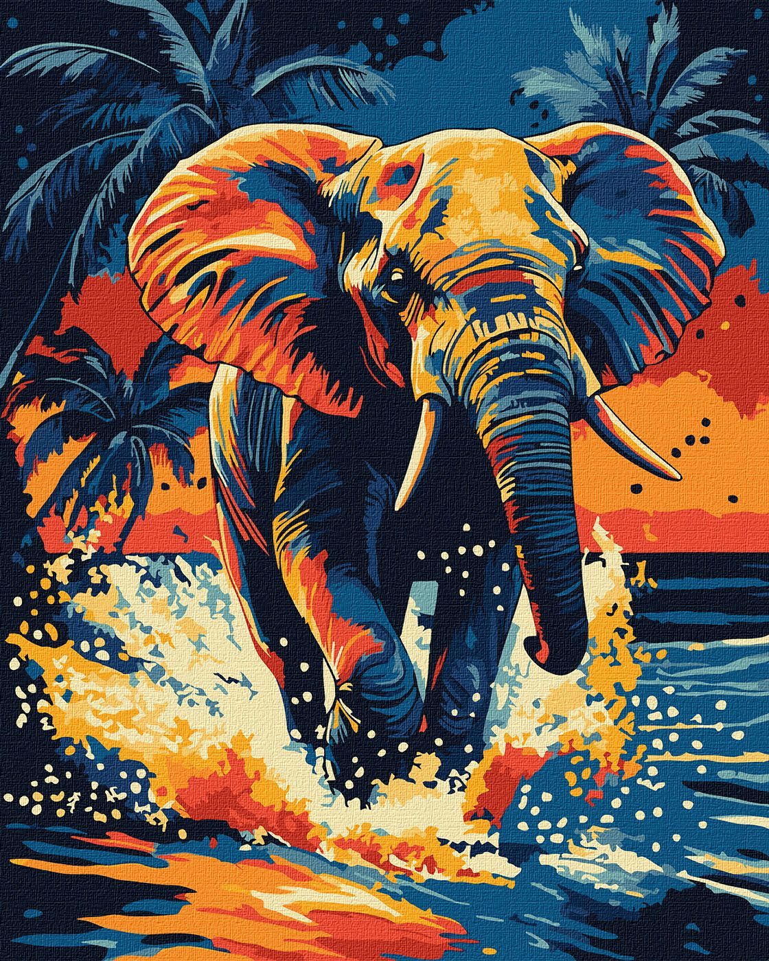 Picturi pe numere cu Animale - Elefant magic