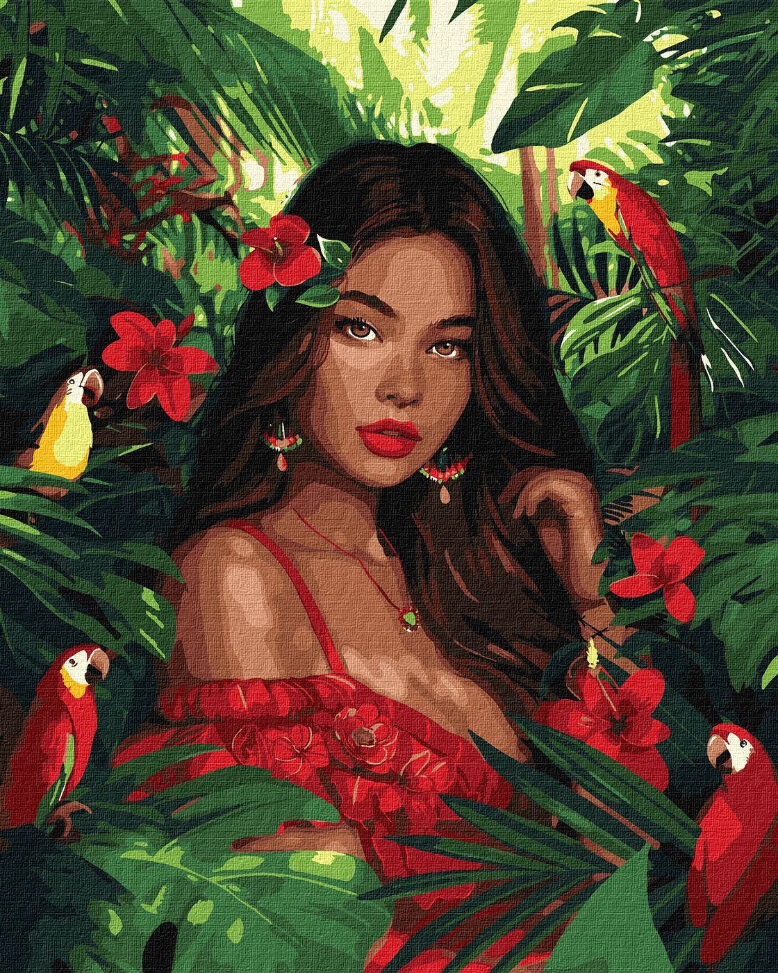 Picturi pe numere cu Portrete - Prințesă tropicală