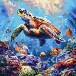 Picturi pe numere cu Viața marină - O mare calmă