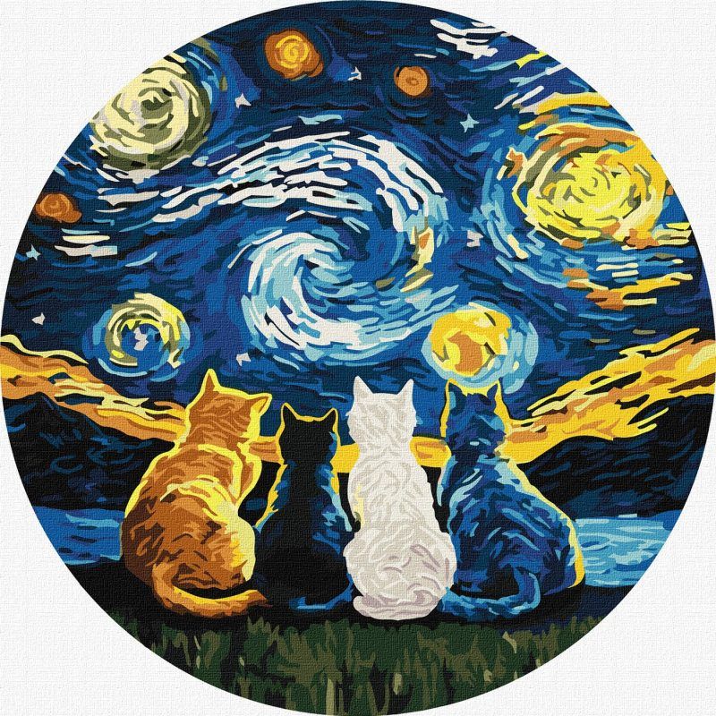 Picturi pe numere cu Abstracte - Cei patru pufoși