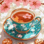 Picturi pe numere cu Flori - Ceai de cireșe