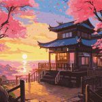 Picturi pe numere cu Peisaje - Apus visător