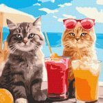 Picturi pe numere cu Pisici - Pisici în vacanță
