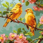 Picturi pe numere cu Păsări - Canari de primăvară