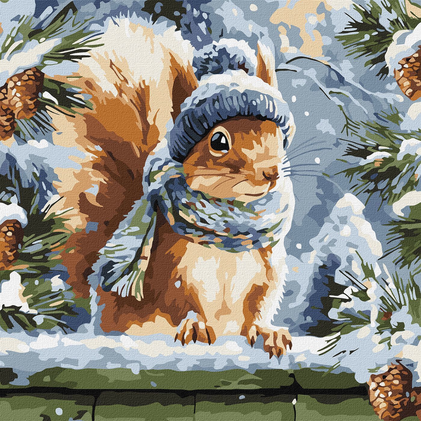 Picturi pe numere cu Animale - Veverița iarna