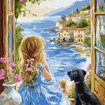 Picturi pe numere cu Portrete - Fata visătoare