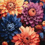 Picturi pe numere cu Flori - Dalii colorate