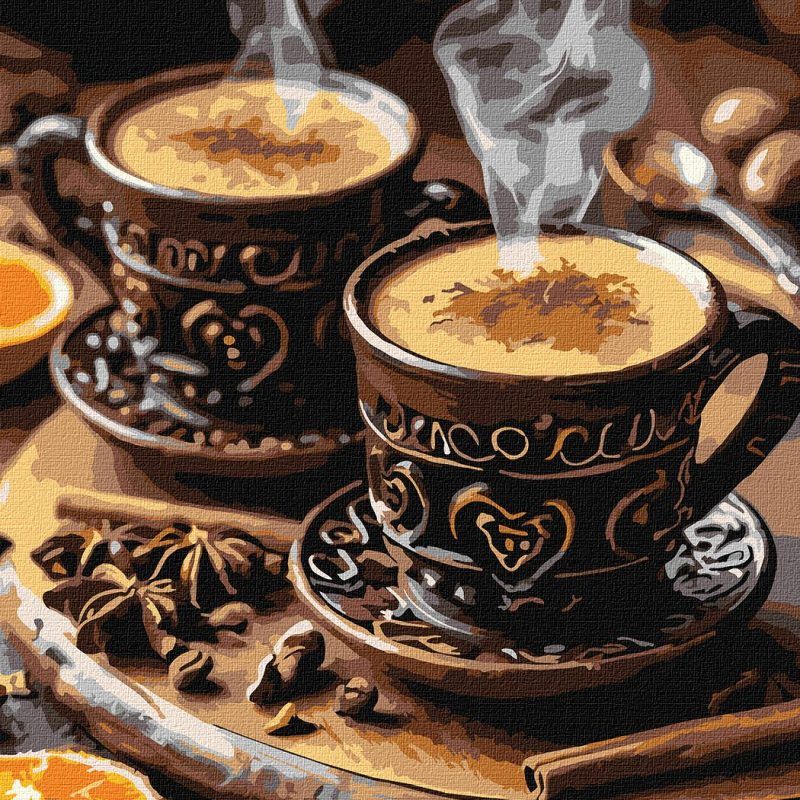 Picturi pe numere cu Natură Statică - Cafea cu scorțișoară