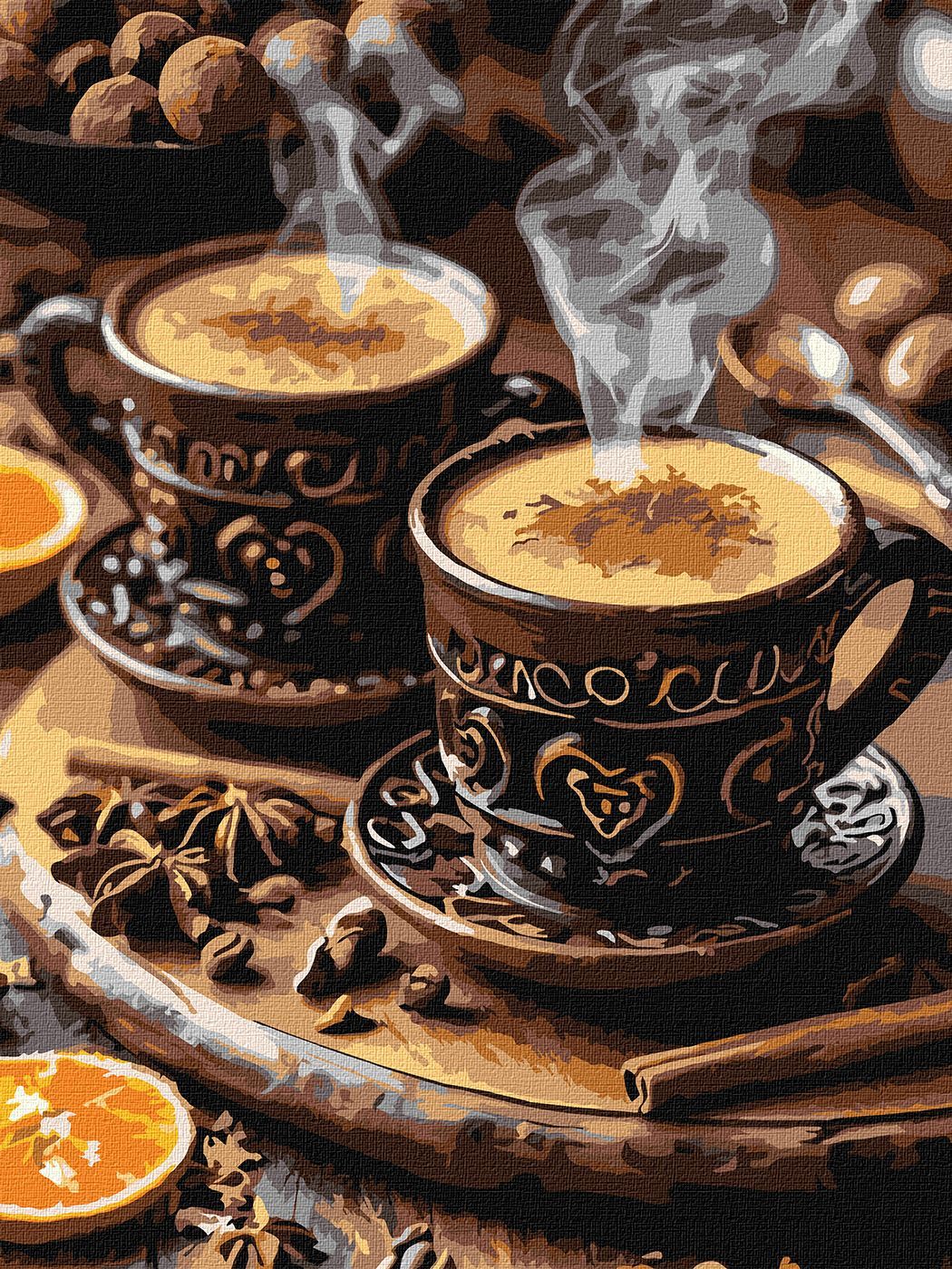 Picturi pe numere cu Natură Statică - Cafea cu scorțișoară