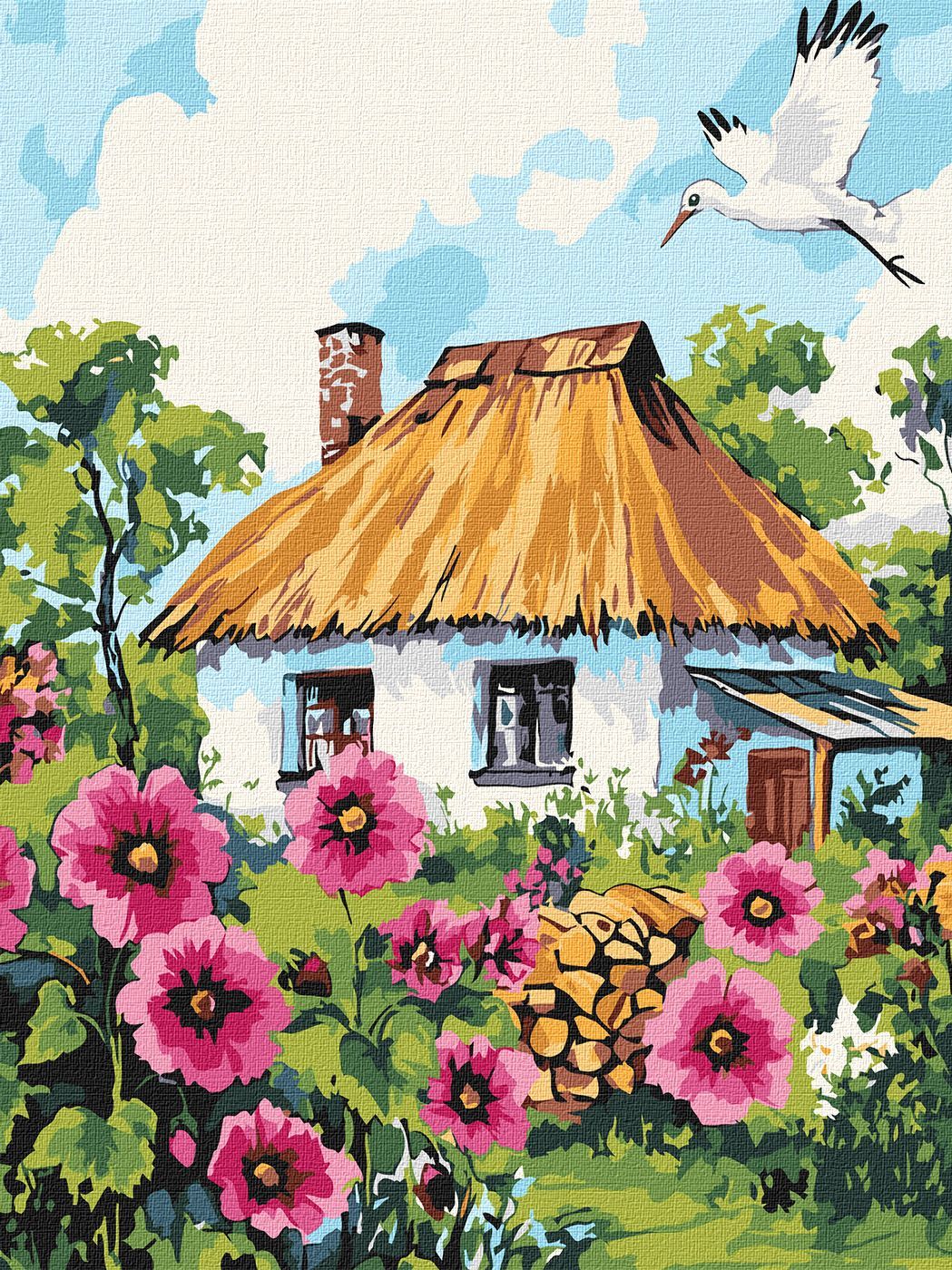 Picturi pe numere cu Flori - Florile de lângă casă