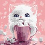 Picturi pe numere cu Animale - Pisicuța la cacao